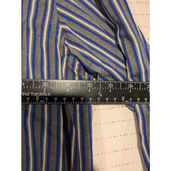 Robe Di Kappa Stylish Striped Button-Up Shirt Mens XL Blue White - Picture 11 of 13